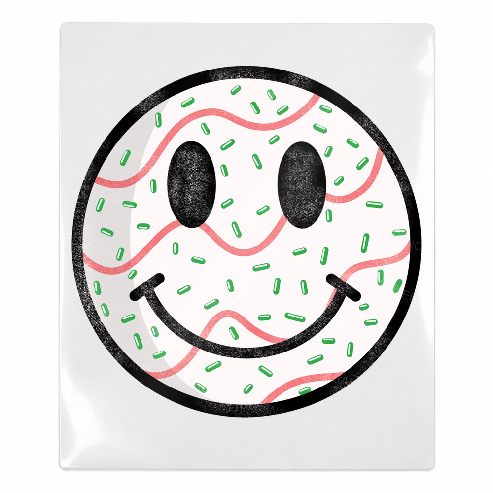 Sprinkle Smiley Face Christmas UV transfer for hard-surface products