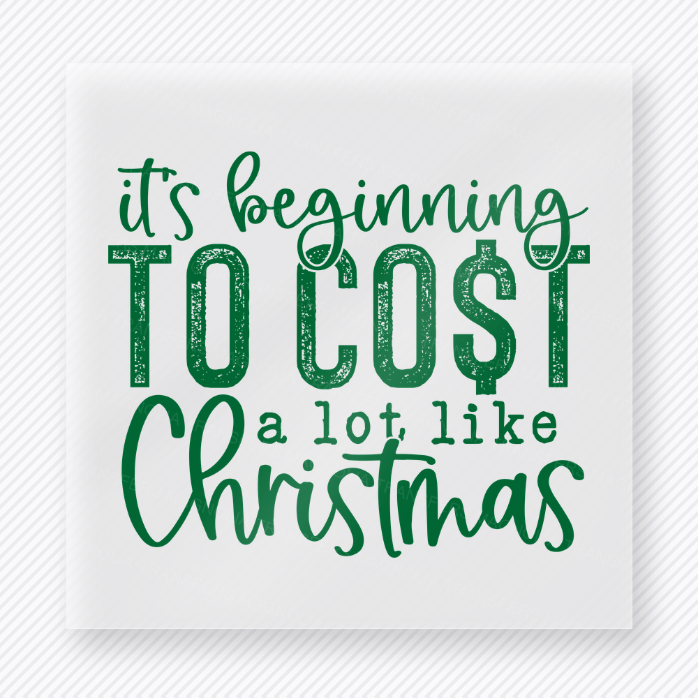 Beginning To Cost Green Christmas DTF Transfers