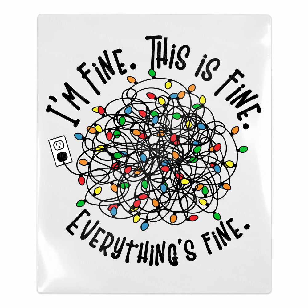 It's Fine Everything's Fine Christmas Lights Christmas UV transfer for hard-surface products