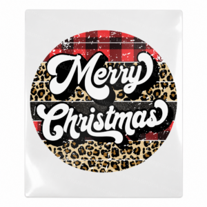 Merry Christmas Leopard Circle Christmas UV transfer for hard-surface products