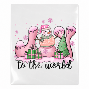Joy To The World Snowman Christmas UV transfer for hard-surface products