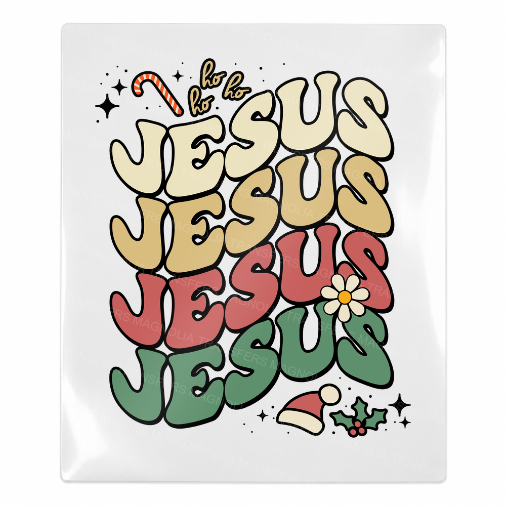 Jesus Jesus Jesus Stack Christmas UV transfer for hard-surface products