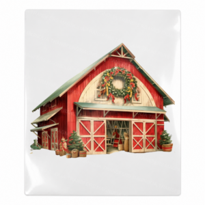 Christmas Barn Christmas UV transfer for hard-surface products