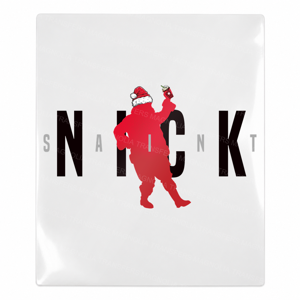 Red Santa Snack Christmas UV transfer for hard-surface products