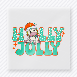 Holly Jolly Cow Bring Festive Christmas DTF Transfers