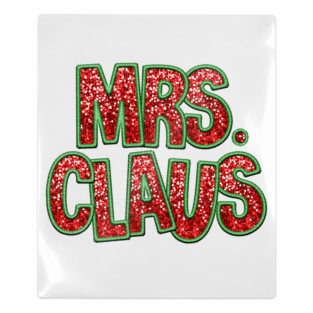 Mrs Claus Christmas UV transfer for hard-surface products