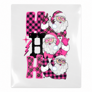 Pink Ho Ho Ho Santa Stack Christmas UV transfer for hard-surface products