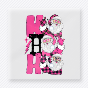 Pink Ho Ho Ho Santa Christmas DTF Transfers