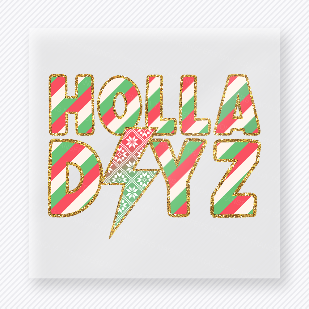 Holla Dayz Leopard Lightning Christmas DTF Transfers