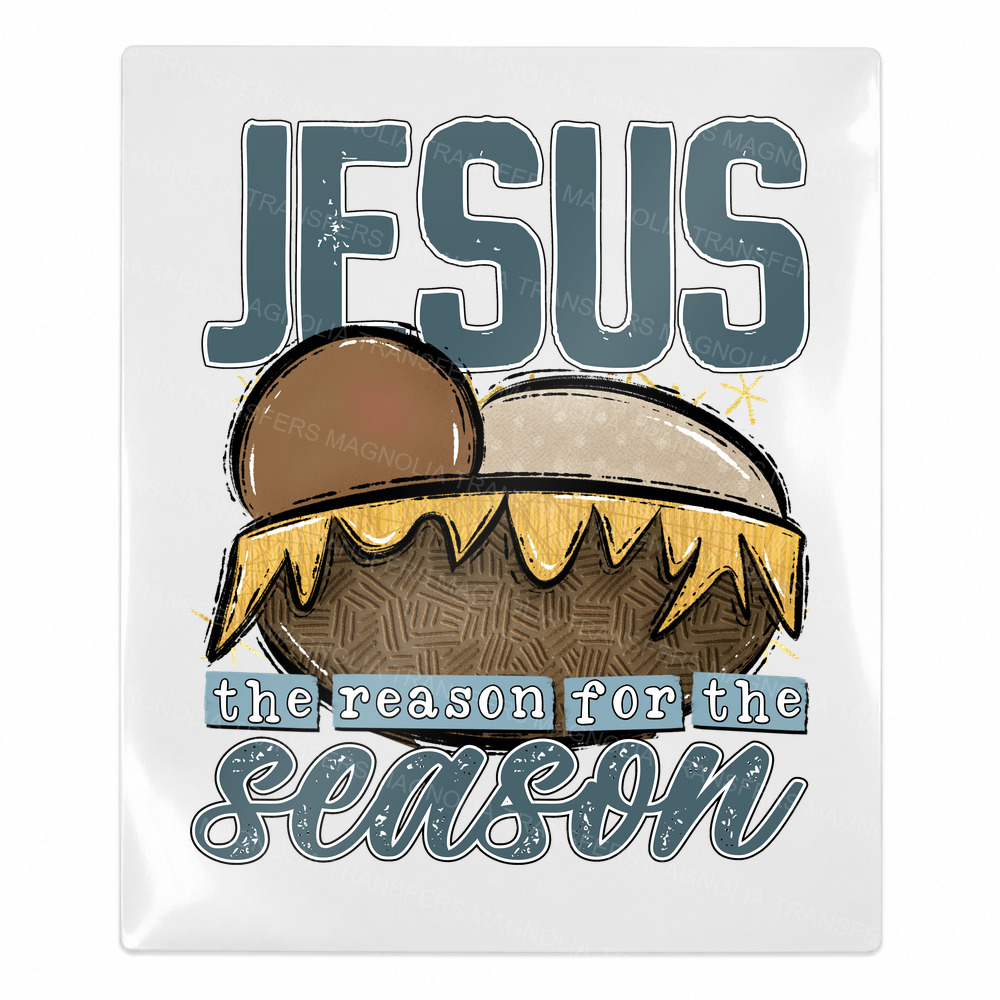 Jesus Reason For The Season Manger Christmas UV transfer for hard-surface products