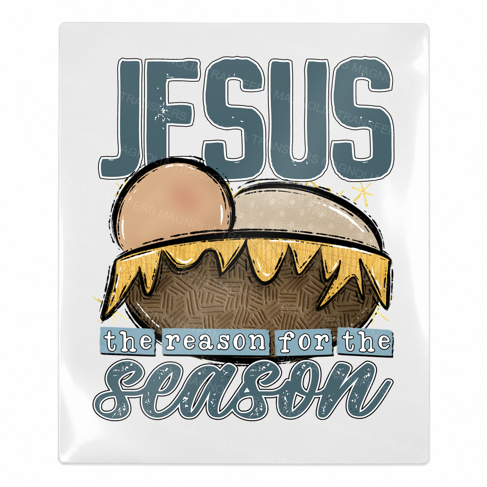Jesus Reason For The Season Manger Christmas UV transfer for hard-surface products