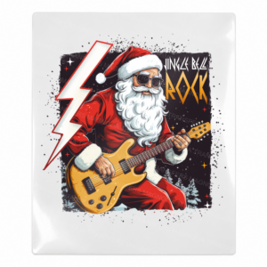 Santa Rock Guitar Christmas UV transfer for hard-surface products