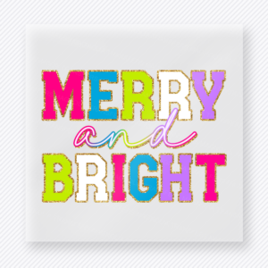 Merry And Bright Colorful Bring Festive Christmas DTF Transfers