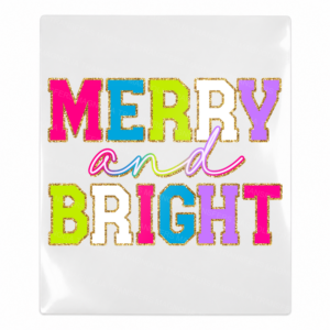 Merry And Bright Colorful Christmas UV transfer for hard-surface products