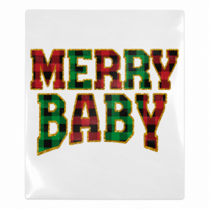 Merry Baby Plaid Christmas UV transfer for hard-surface products