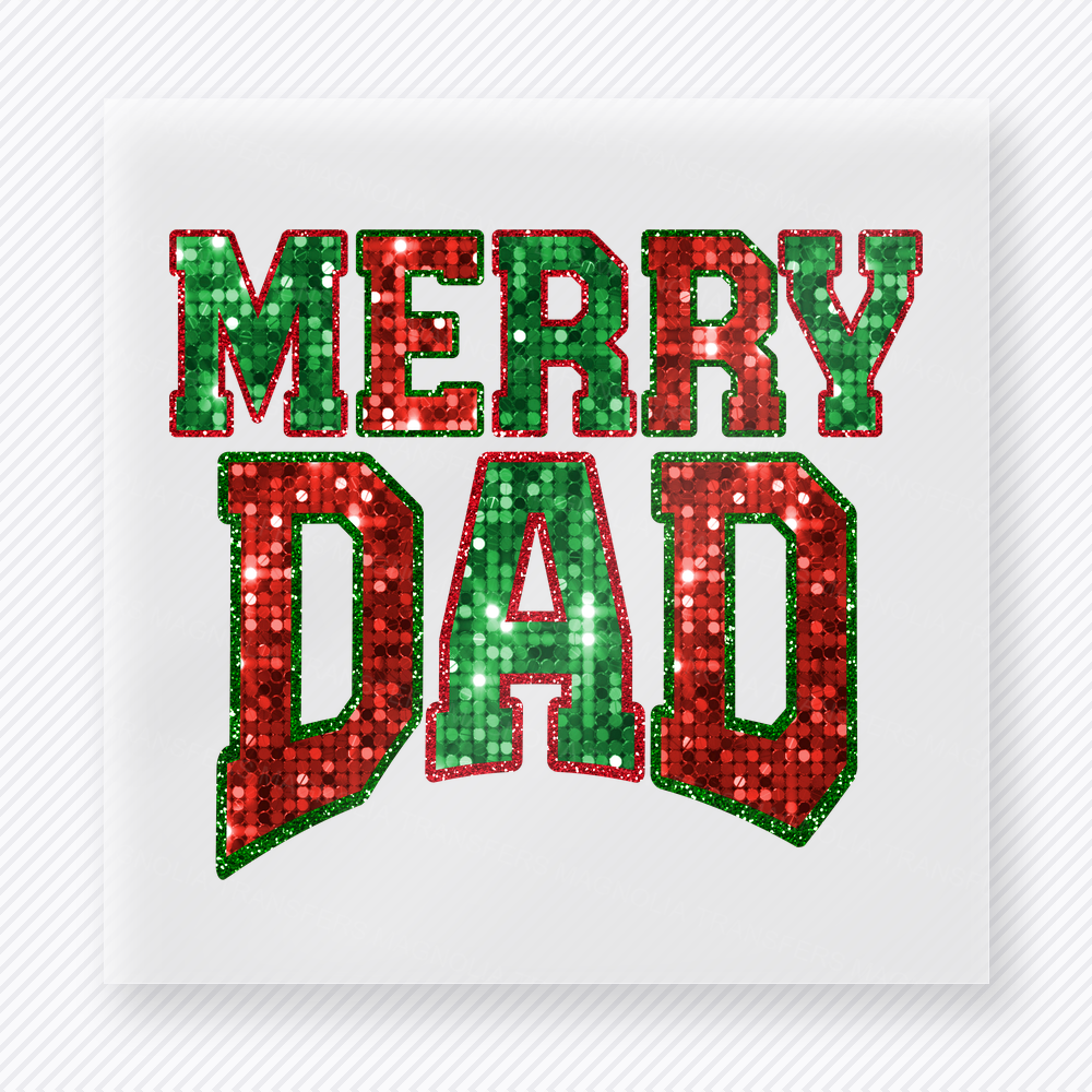 Merry Dad Christmas DTF Transfers