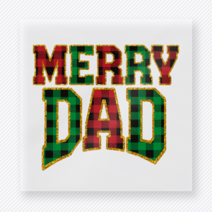 Merry Dad Plaid Christmas DTF Transfers