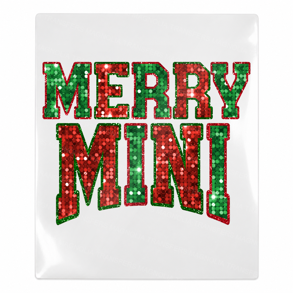 Merry Mini Christmas UV transfer for hard-surface products