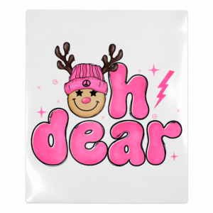 Oh Dear Pink Christmas UV transfer for hard-surface products
