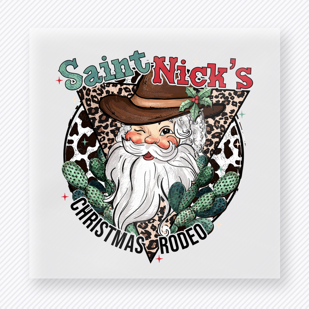 Saint Nick's Christmas Rodeo Bring Festive Christmas DTF Transfers