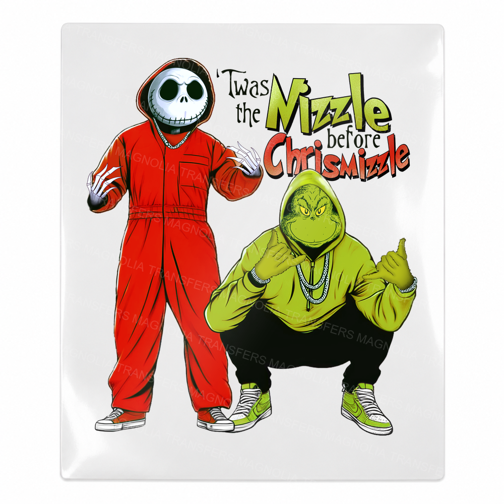 Twas The Mizzle Before Chrismizzle Red Christmas UV transfer for hard-surface products