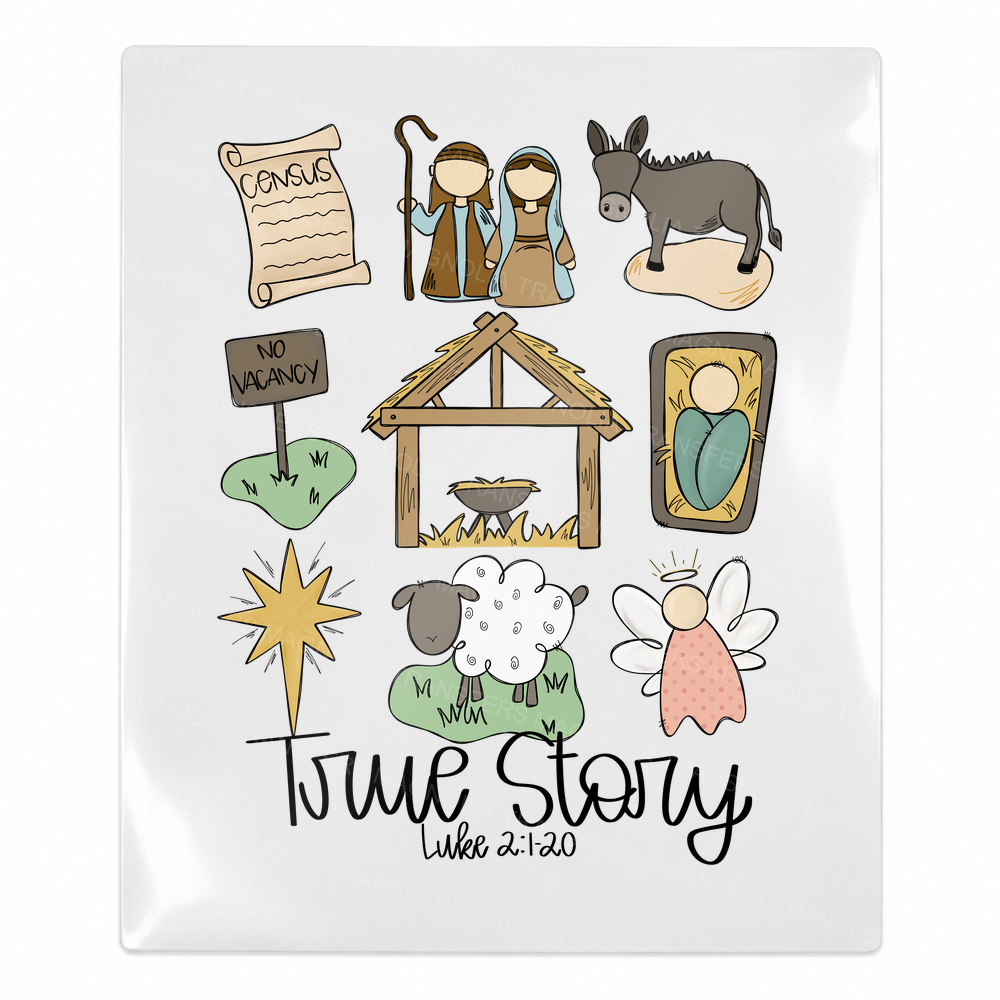 True Story Nativity Icons Christmas UV transfer for hard-surface products