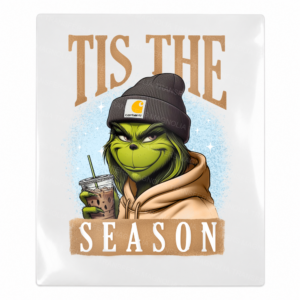 Tis The Season Grinch Beanie Christmas UV transfer for hard-surface products