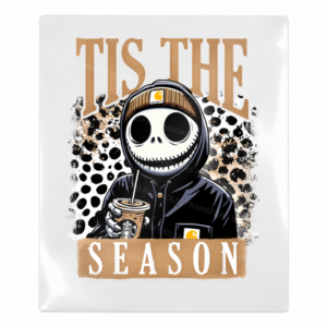 Tis The Season Jack Leopard Christmas UV transfer for hard-surface products