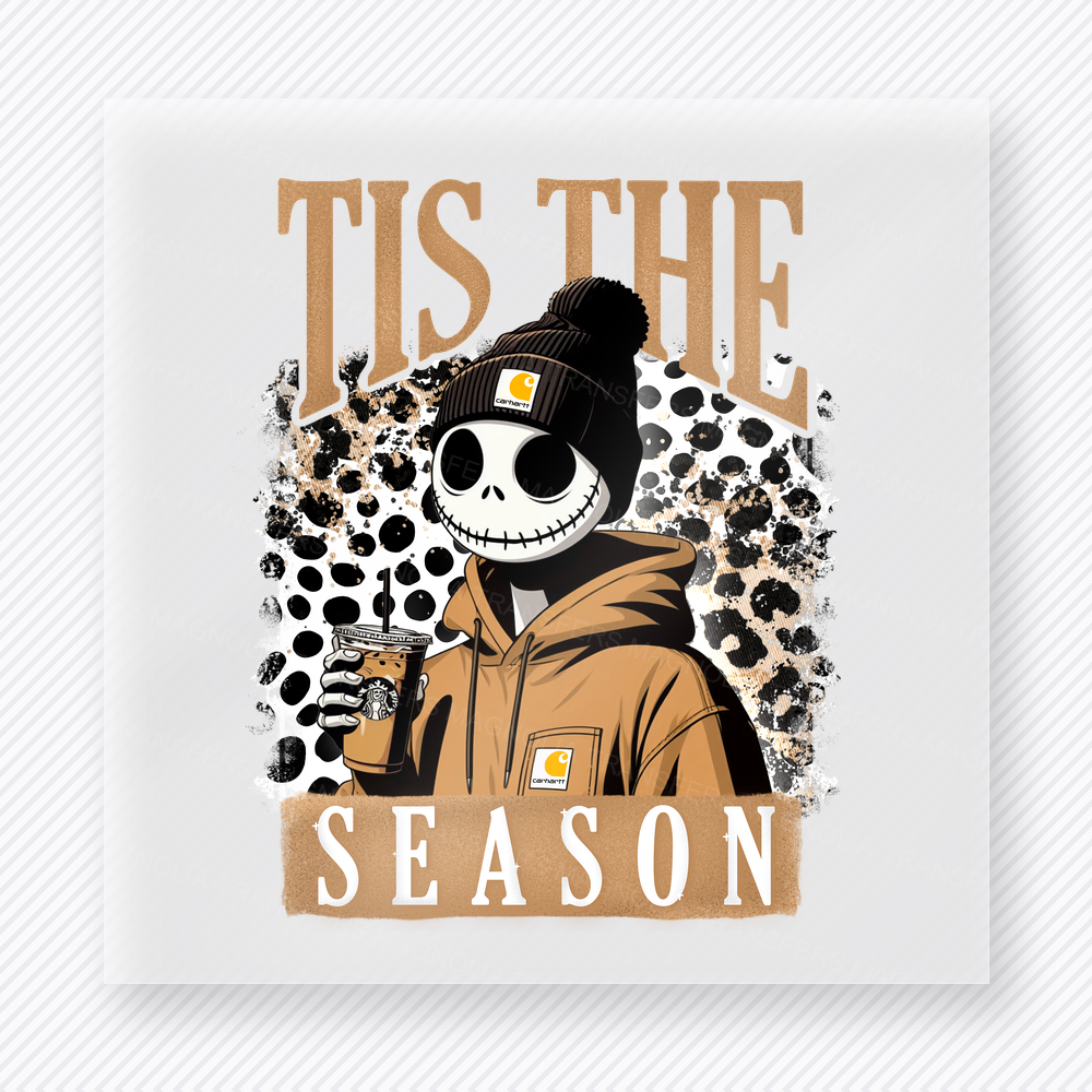 Tis The Season Jack Beanie Leopard Christmas DTF Transfers