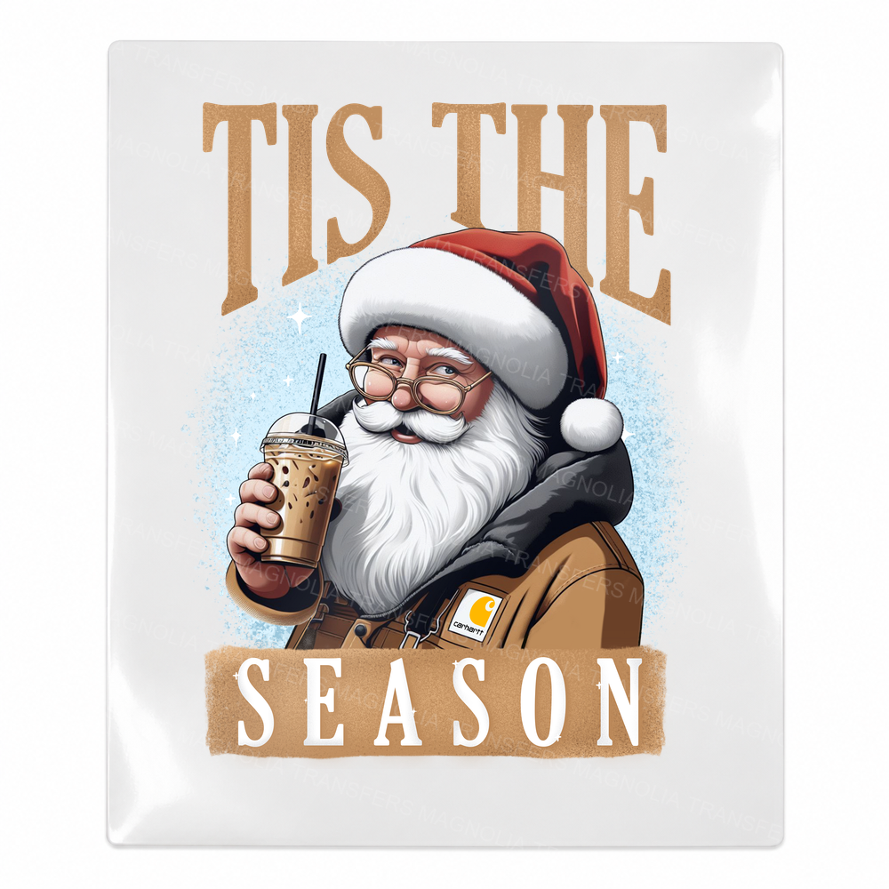 Tis The Season Santa Christmas UV transfer for hard-surface products