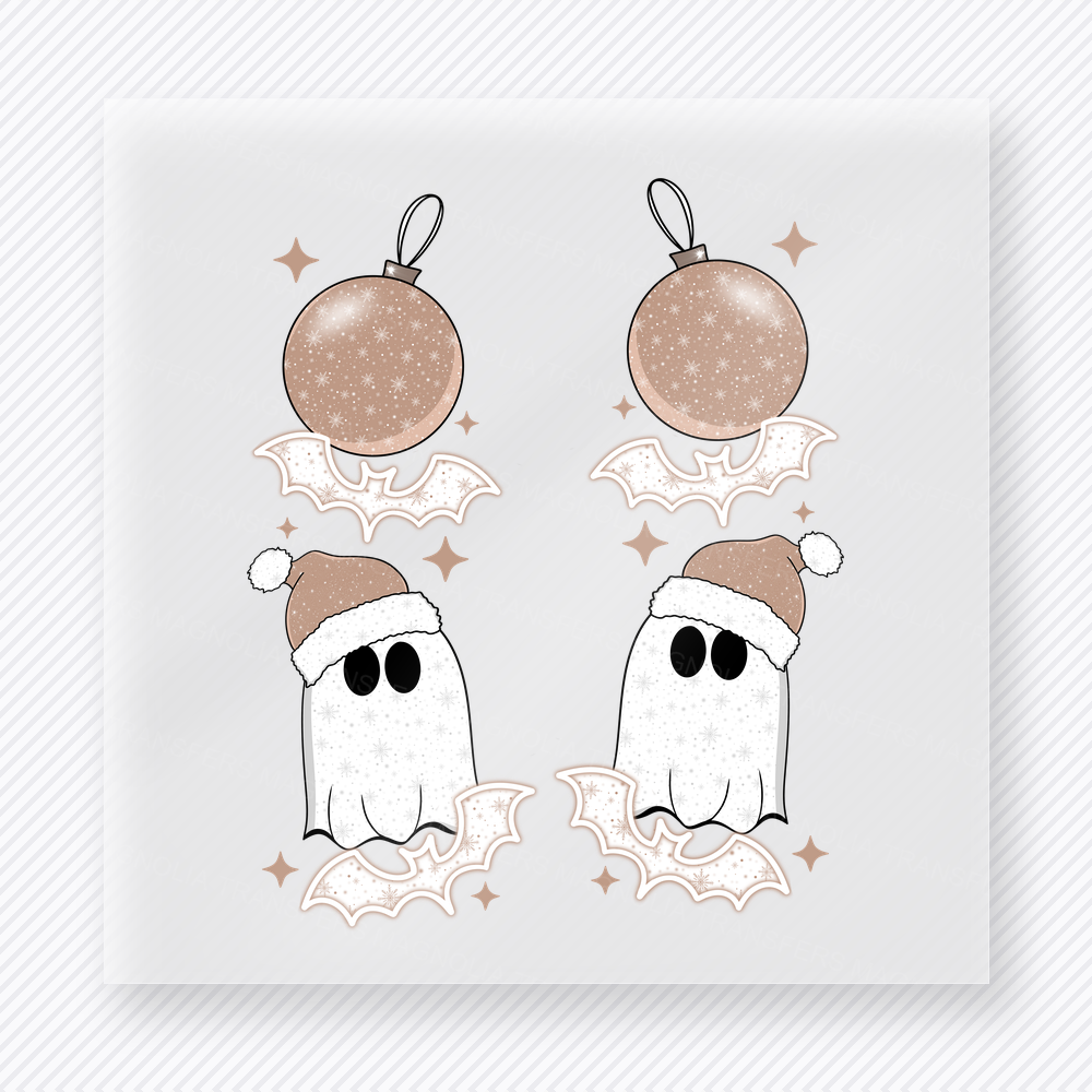 Ghost Christmas Ornaments Bring Festive Christmas DTF Transfers