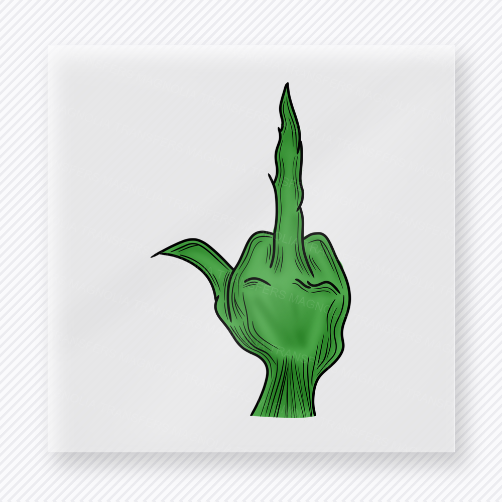 Green Middle Finger Christmas DTF Transfers