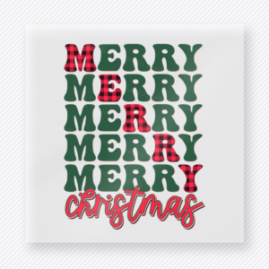 Merry Merry Merry Christmas Stack Christmas DTF Transfers