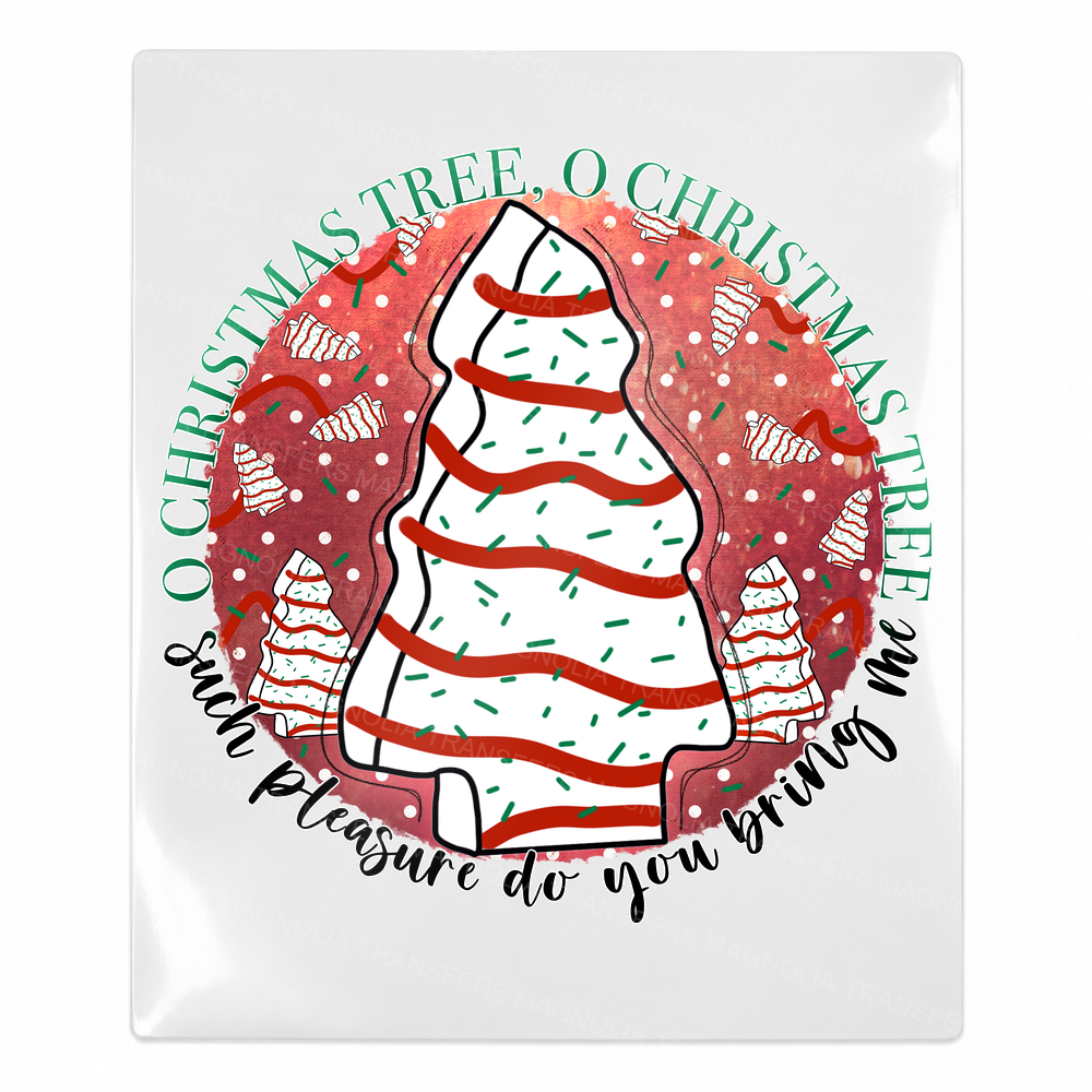 O Christmas Tree Circle Christmas UV transfer for hard-surface products