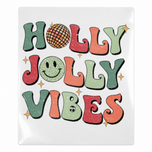 Holly Jolly Vibes Christmas UV transfer for hard-surface products