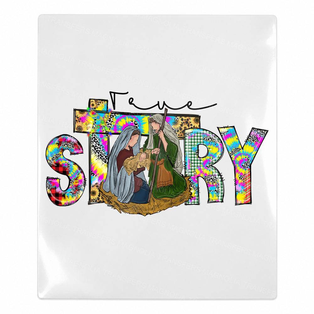 True Story Nativity Christmas UV transfer for hard-surface products