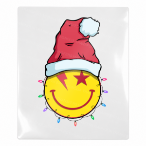 Yellow Santa Hat Smiley Lights Christmas UV transfer for hard-surface products
