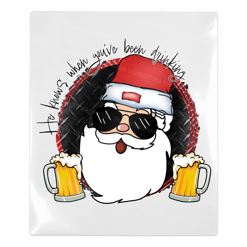 When You've Been Naughty Santa Christmas UV transfer for hard-surface products
