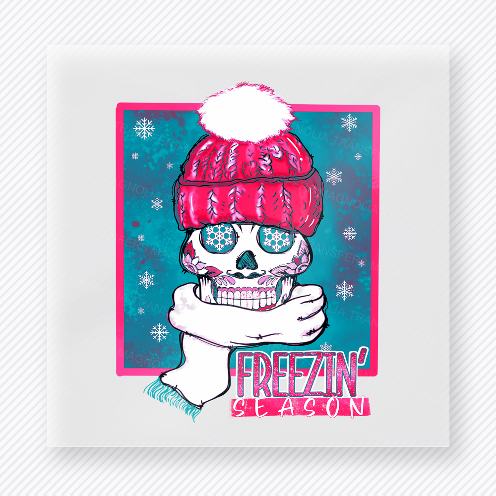 Freezin Season Skull Bring Festive Christmas DTF Transfers