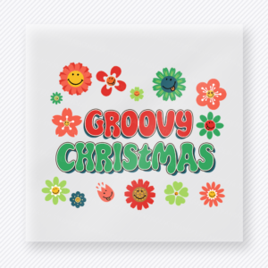 Groovy Christmas Flowers Christmas DTF Transfers