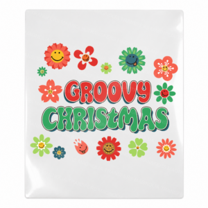 Groovy Christmas Flowers Christmas UV transfer for hard-surface products