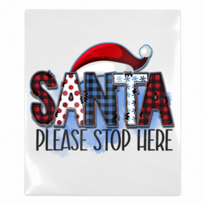Santa Please Stop Here Christmas UV transfer for hard-surface products
