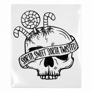 Sorta Sweet Sorta Twisted Skull Christmas UV transfer for hard-surface products