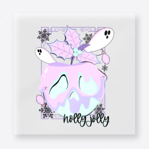 Holly Jolly Pastel Skull Christmas DTF Transfers