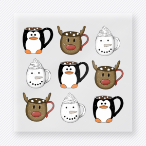 Christmas Mug Characters Christmas DTF Transfers