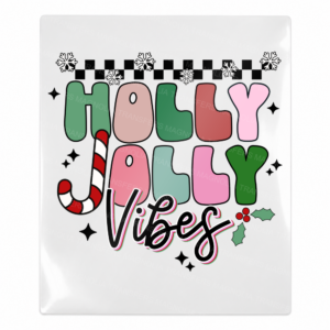 Holly Jolly Vibes Christmas UV transfer for hard-surface products