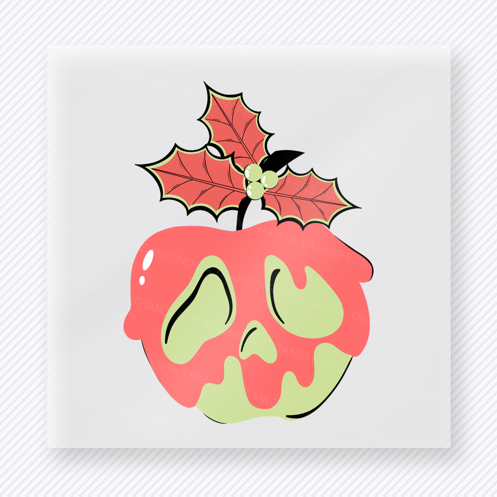 Holly Jolly Skull Apple Christmas DTF Transfers