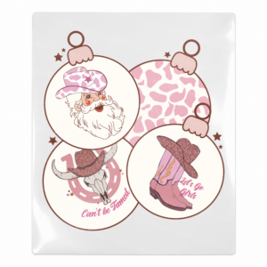 Pink Christmas Ornaments Christmas UV transfer for hard-surface products