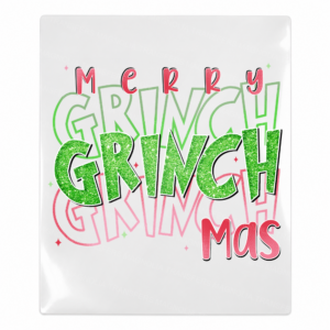 Merry Grinchmas Green Pink Christmas UV transfer for hard-surface products