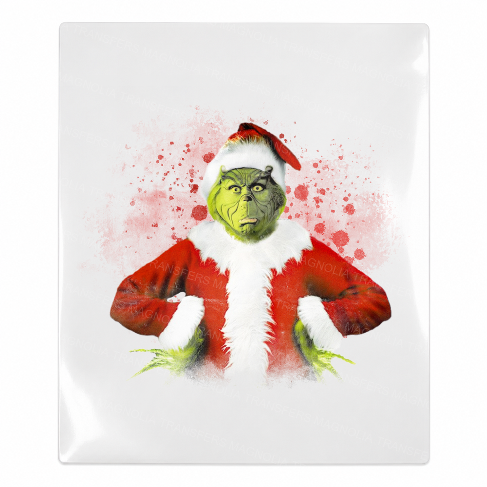 Grinch Santa Pose Christmas UV transfer for hard-surface products